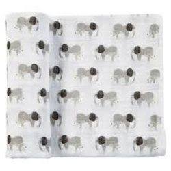 Muslin Elephant Swaddle Blanket